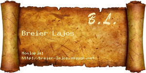 Breier Lajos névjegykártya